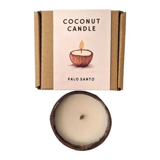 Mini Coconut Shell Candle, Palo Santo