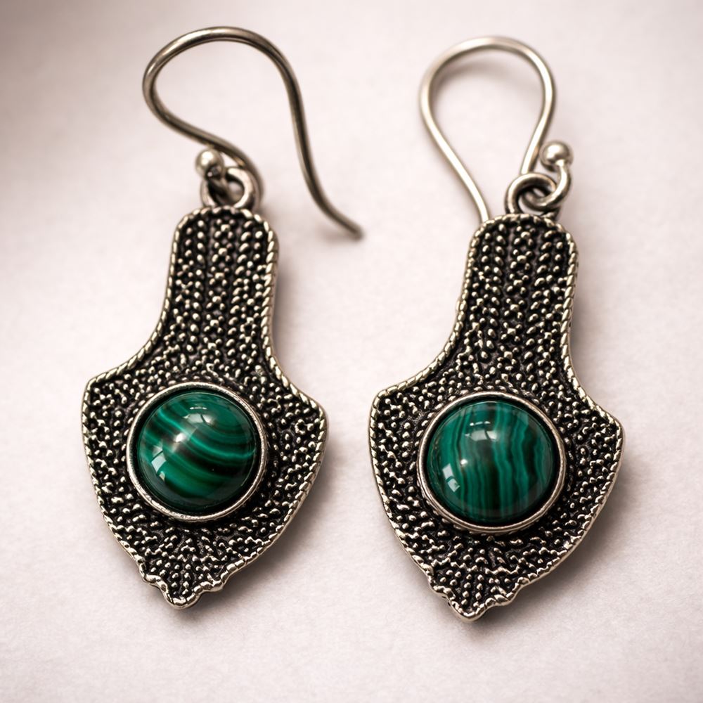 Silver-Plated Hanging Earwire Earrings (#07), 3x1.5cm