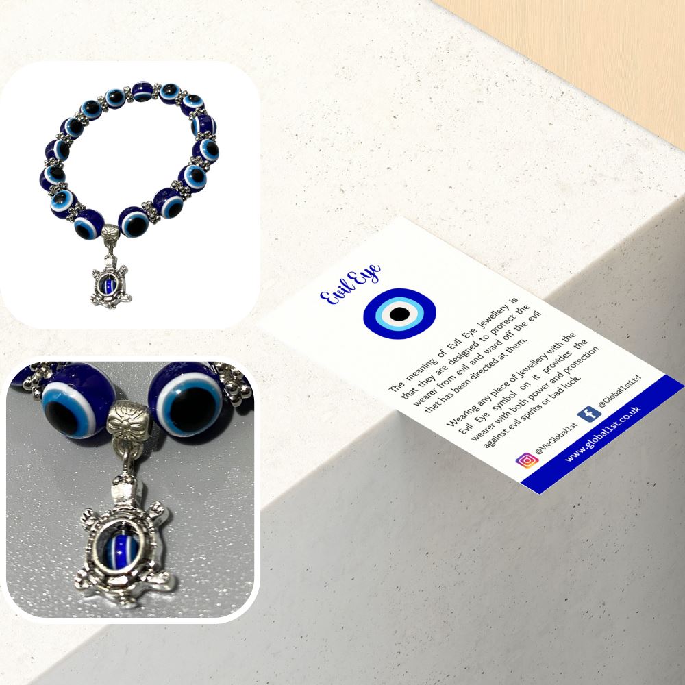 Evil Eye Beaded Stretch Bracelet