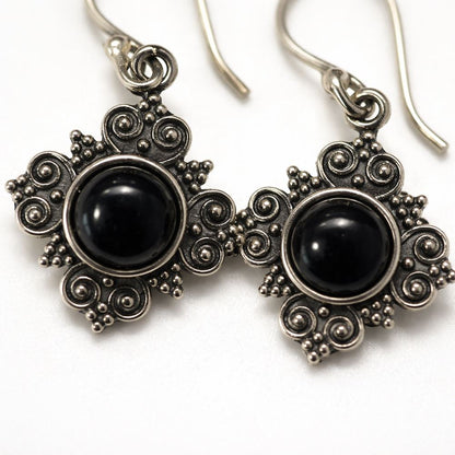 Silver-Plated Hanging Earwire Earrings (#04), 1x1cm