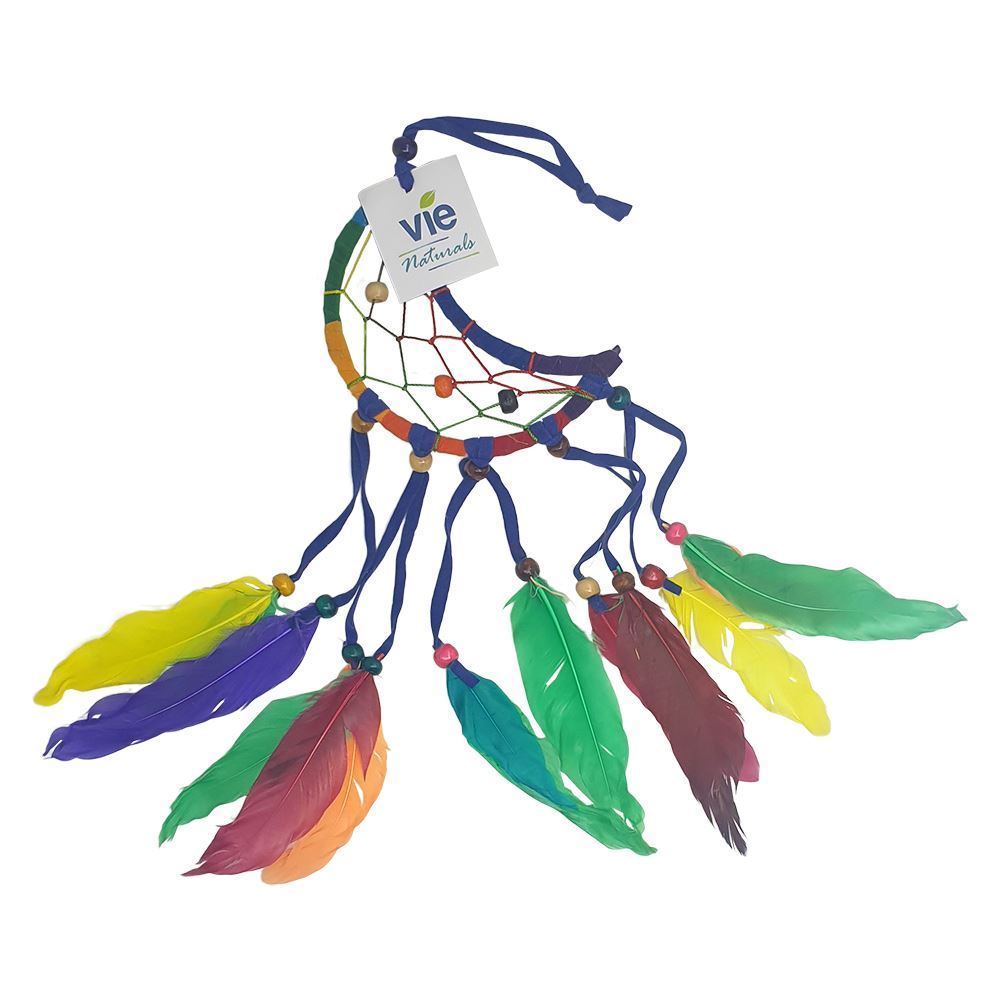 Crescent Dream Catcher, Feathers, 12cm