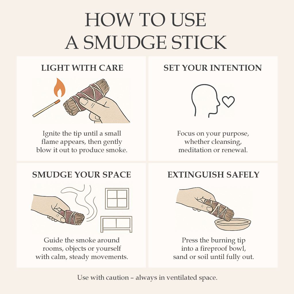 Smudge Stick, White Sage, 7 Chakra Petals and Purple Sinuata 4"