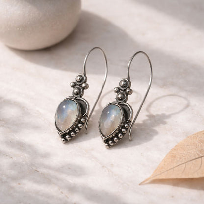 Silver-Plated Hanging Earwire Earrings (#05), 2x1cm