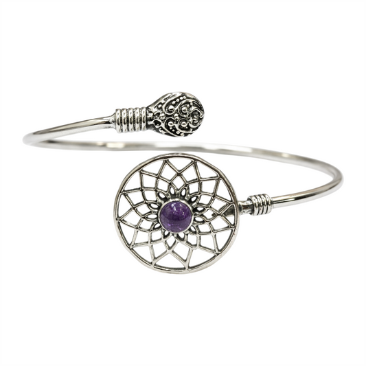 Silver-Plated Adjustable Dreamcatcher Cuff Bangle - Wholesale UK - Global 1st