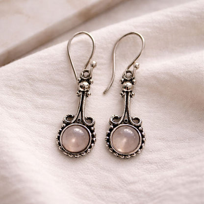 Silver-Plated Hanging Earwire Earrings (#03), 3x1cm