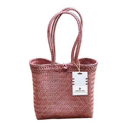 Recycled Plastic Woven Beach/Tote Long Strapped Bag, Large - image 15