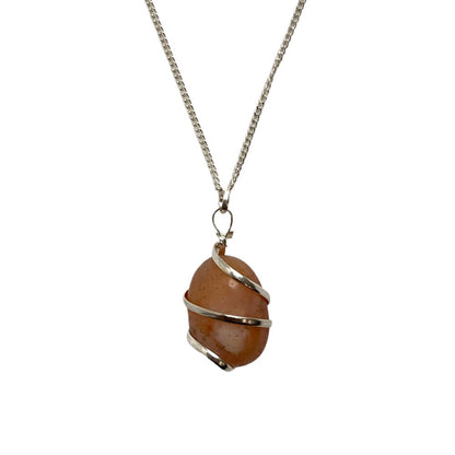 Tumbled Stone Wire Wrap Pendant, 2-3cm