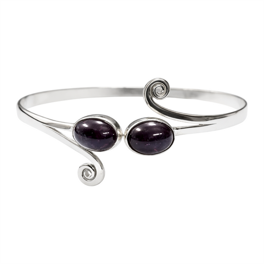 Silver-Plated Adjustable Oval Spiral Cuff Bangle - Wholesale UK - Global 1st