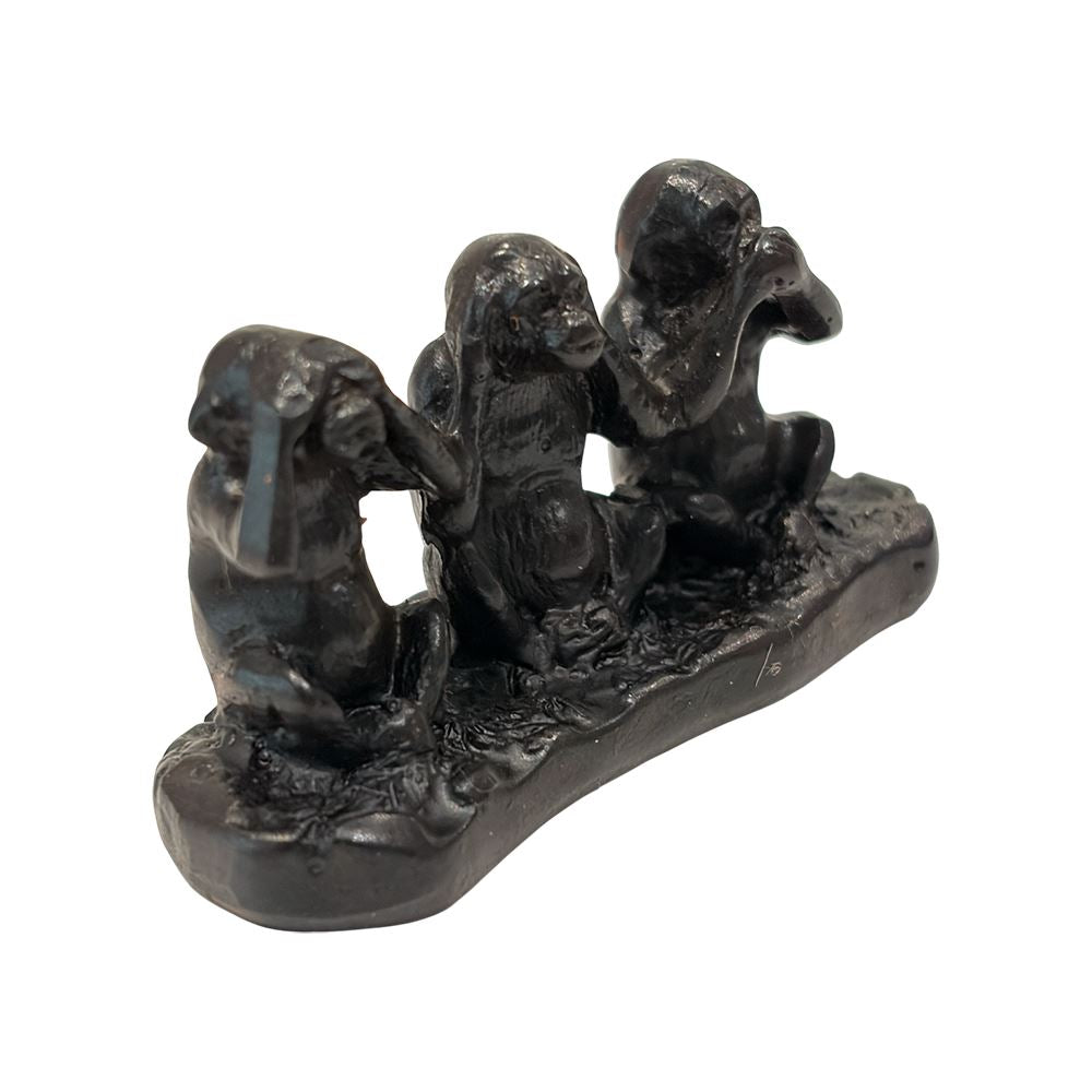 Wooden Three Wise Monkeys Figurine, 5cm