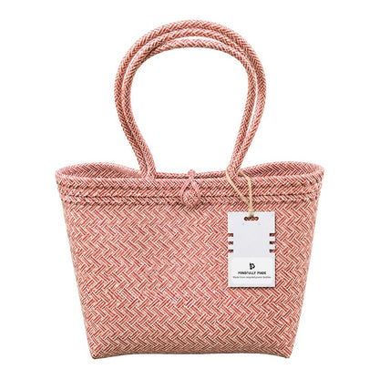 Recycled Plastic Woven Beach/Tote Long Strapped Bag, Large - image 19