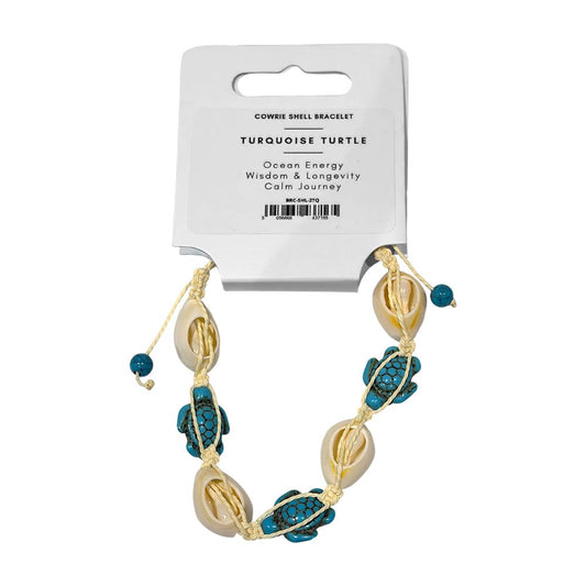 Cowrie Shell & Turquoise Turtle Bracelet