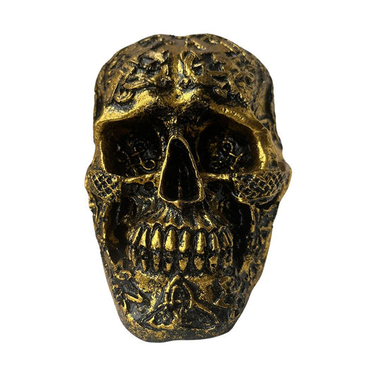 Resin Skull, Gold, 12cm