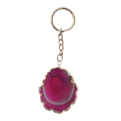 Agate Slice Keychain