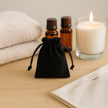 Velvet Pouches, Black, 7x5cm, Pack of 50