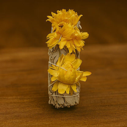 Smudge Stick, White Sage and Sunflower 4"