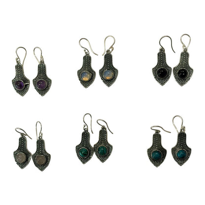 Silver-Plated Hanging Earwire Earrings (#07), 3x1.5cm