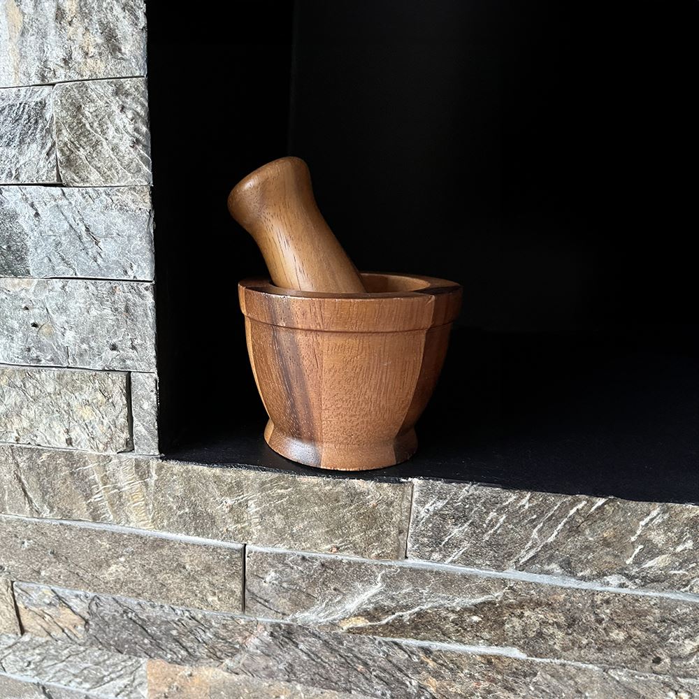 Mortar and Pestle Set, Dark Wood, Extra Small