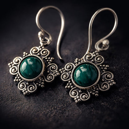 Silver-Plated Hanging Earwire Earrings (#04), 1x1cm