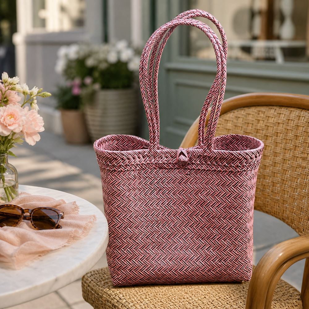 Recycled Plastic Woven Beach/Tote Long Strapped Bag, Large - image 17