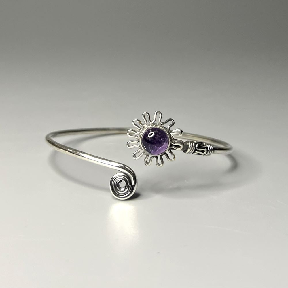 Silver Plated Adjustable Daisy Spiral Cuff Bangle - image 16