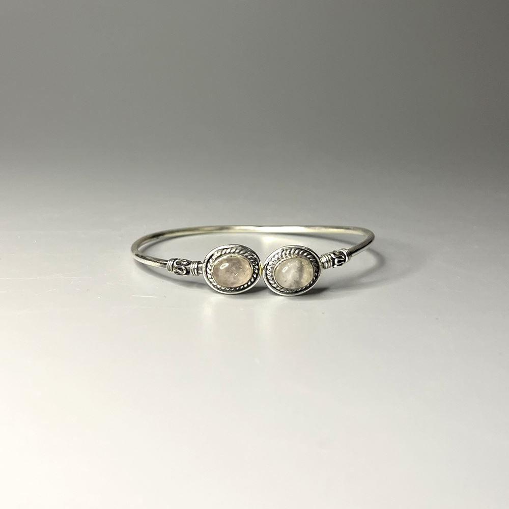 Silver-Plated Adjustable Boho Oval Cuff Bangle - image 11
