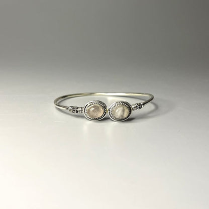 Silver-Plated Adjustable Boho Oval Cuff Bangle - image 11