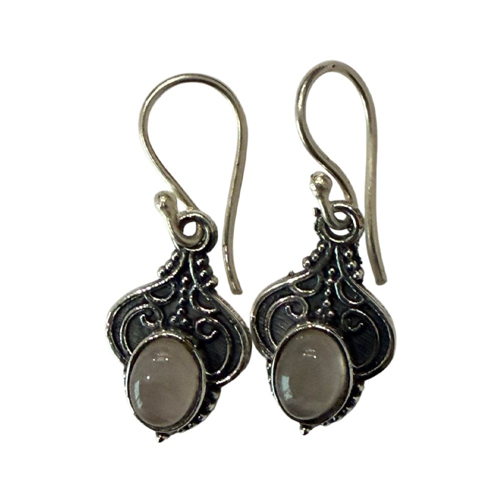 Silver-Plated Hanging Earwire Earrings (#02), 2x1cm