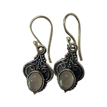 Silver-Plated Hanging Earwire Earrings (#02), 2x1cm