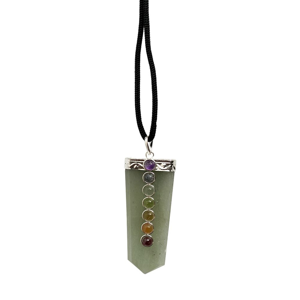 7 Chakra Flat Pendant, Black String, 5x1.5cm - image 14