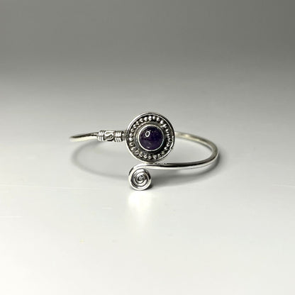 Silver-Plated Adjustable Boho Spiral Cuff Bangle - image 20