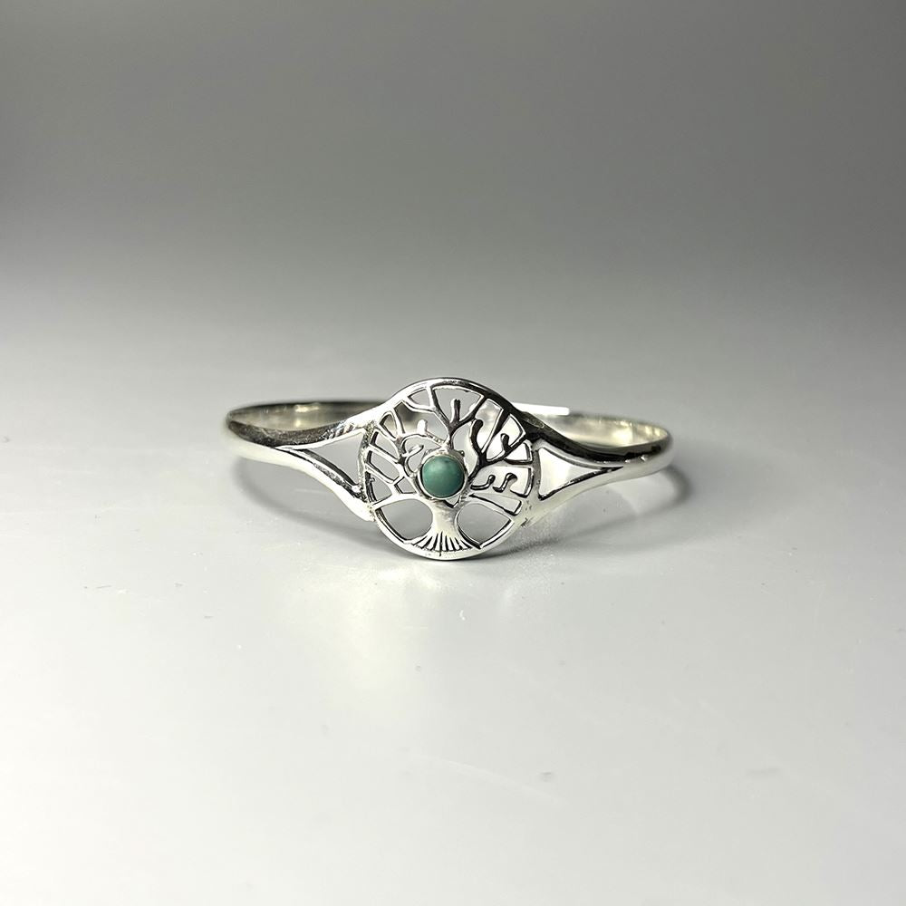 Silver-Plated Adjustable Tree of Life Cuff Bangle - image 4
