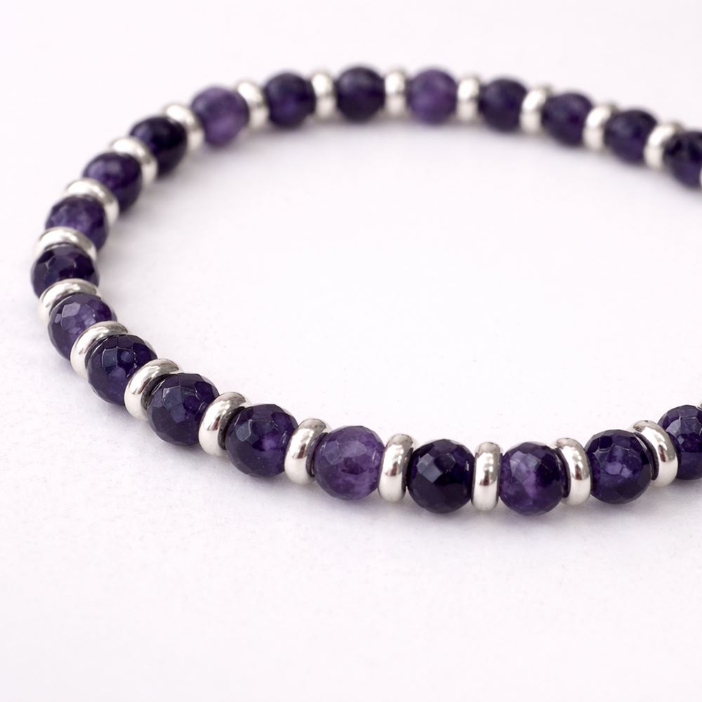 Silver Plated Stretch Bracelet with Gemstones - image 15