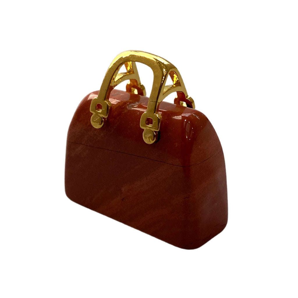 Mini Crystal Handbags, 2-2.5cm, Red Jasper