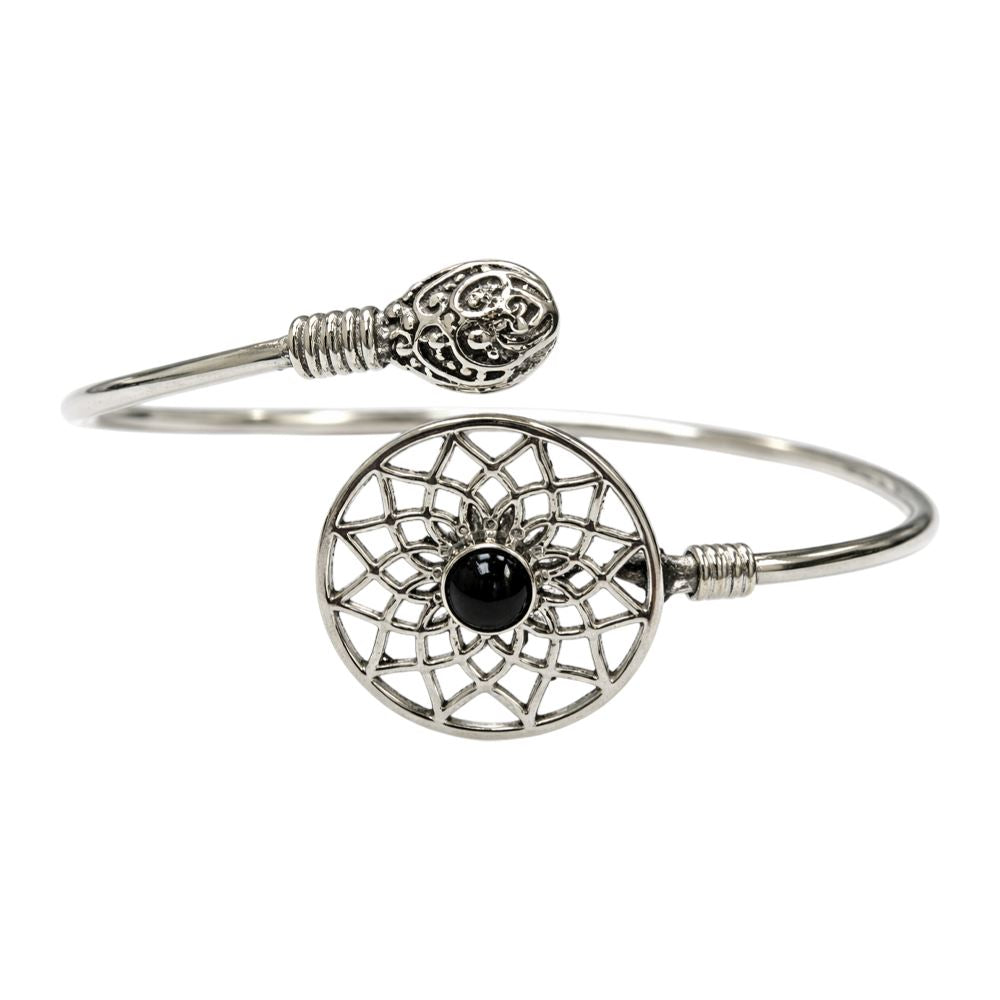 Silver-Plated Adjustable Dreamcatcher Cuff Bangle - image 5