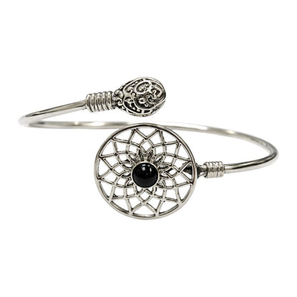 Silver-Plated Adjustable Dreamcatcher Cuff Bangle - image 5