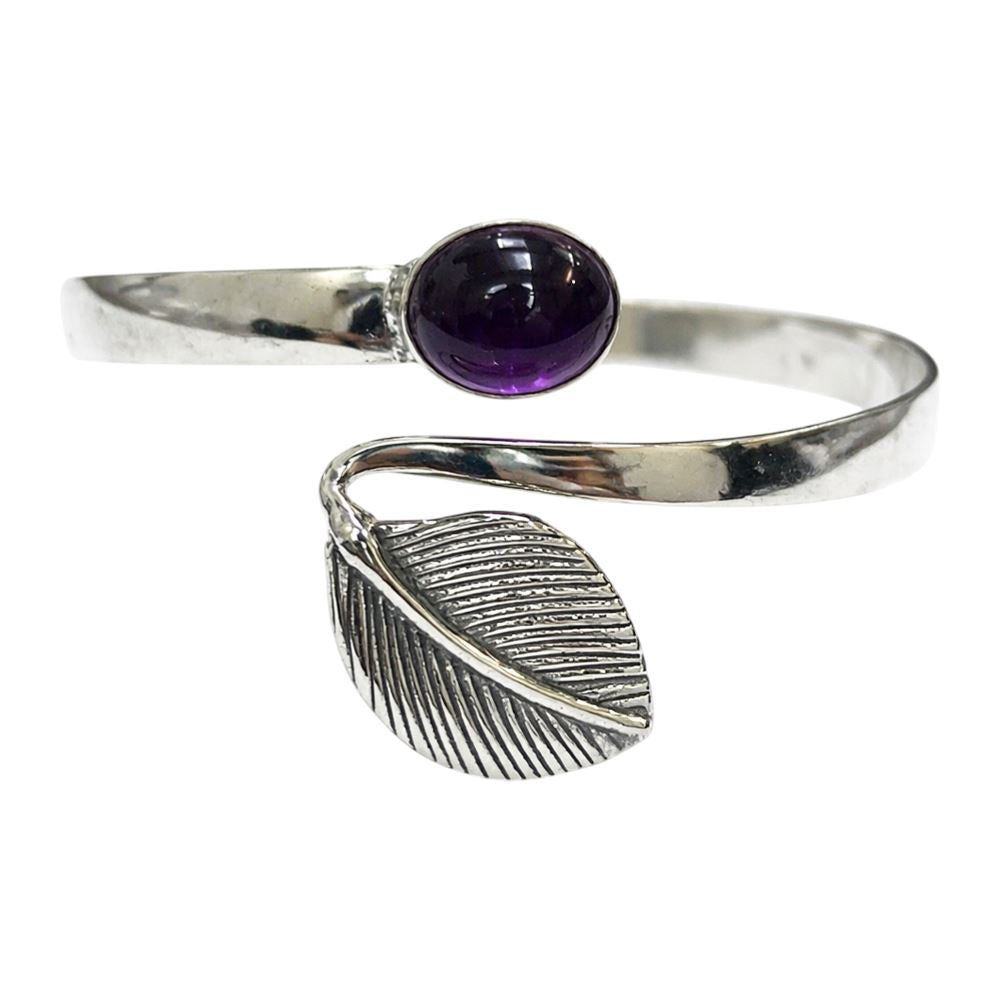 Silver-Plated Adjustable Leaf Cuff Bangle - image 18
