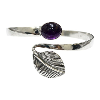 Silver-Plated Adjustable Leaf Cuff Bangle - image 18
