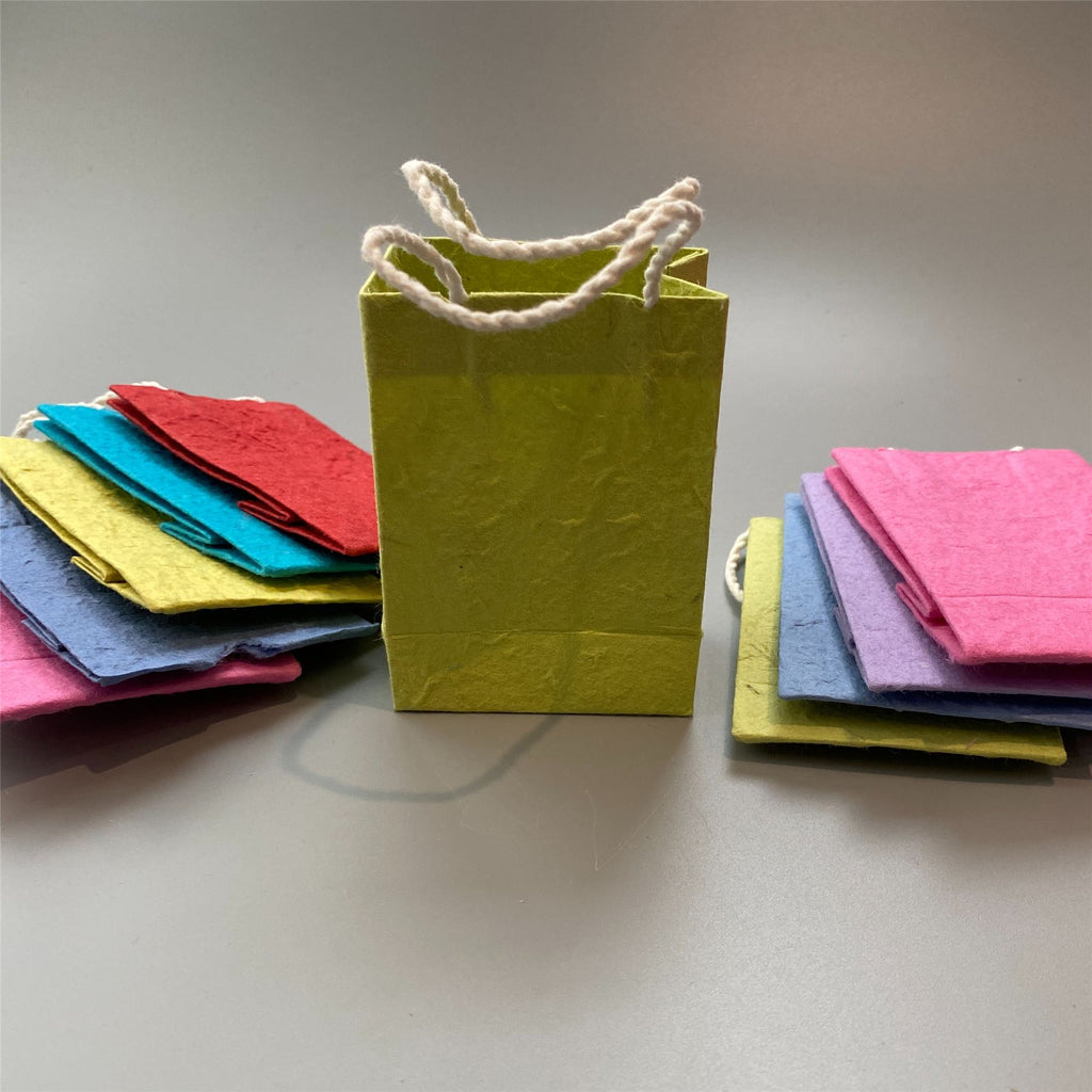 Assorted Coloured Mulberry Paper Gift Bag, Pack of 10, 10x7cm