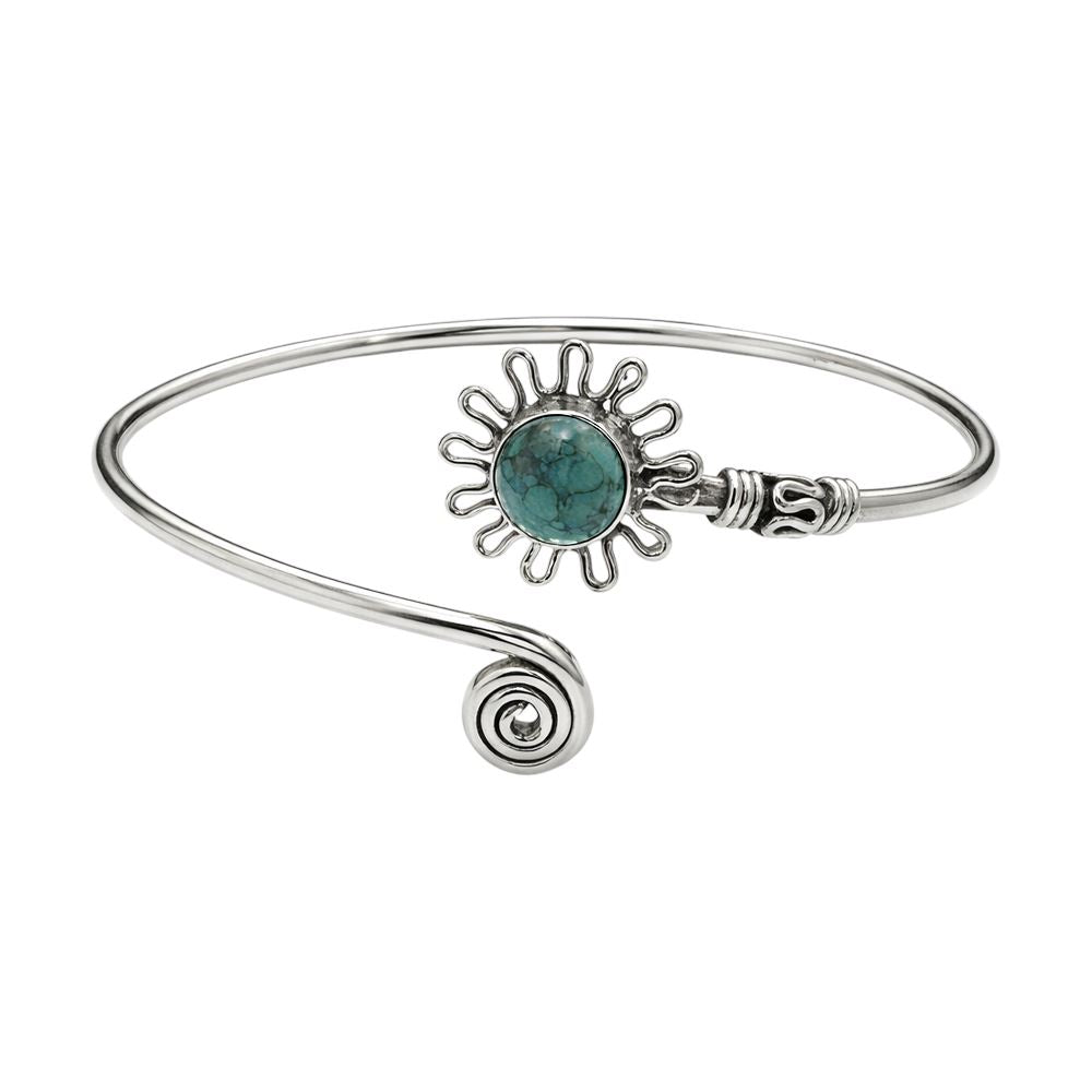 Silver Plated Adjustable Daisy Spiral Cuff Bangle - image 17