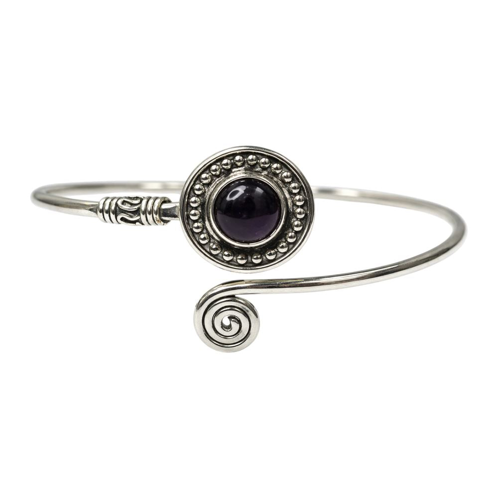 Silver-Plated Adjustable Boho Spiral Cuff Bangle - image 12