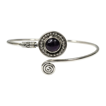 Silver-Plated Adjustable Boho Spiral Cuff Bangle - image 12