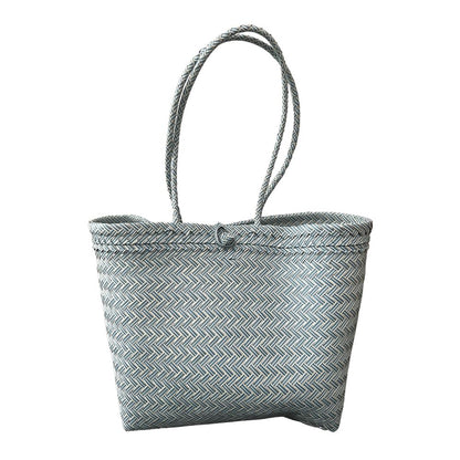 Recycled Plastic Woven Beach/Tote Long Strapped Bag, Large - image 5