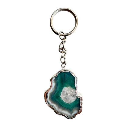 Agate Slice Keychain
