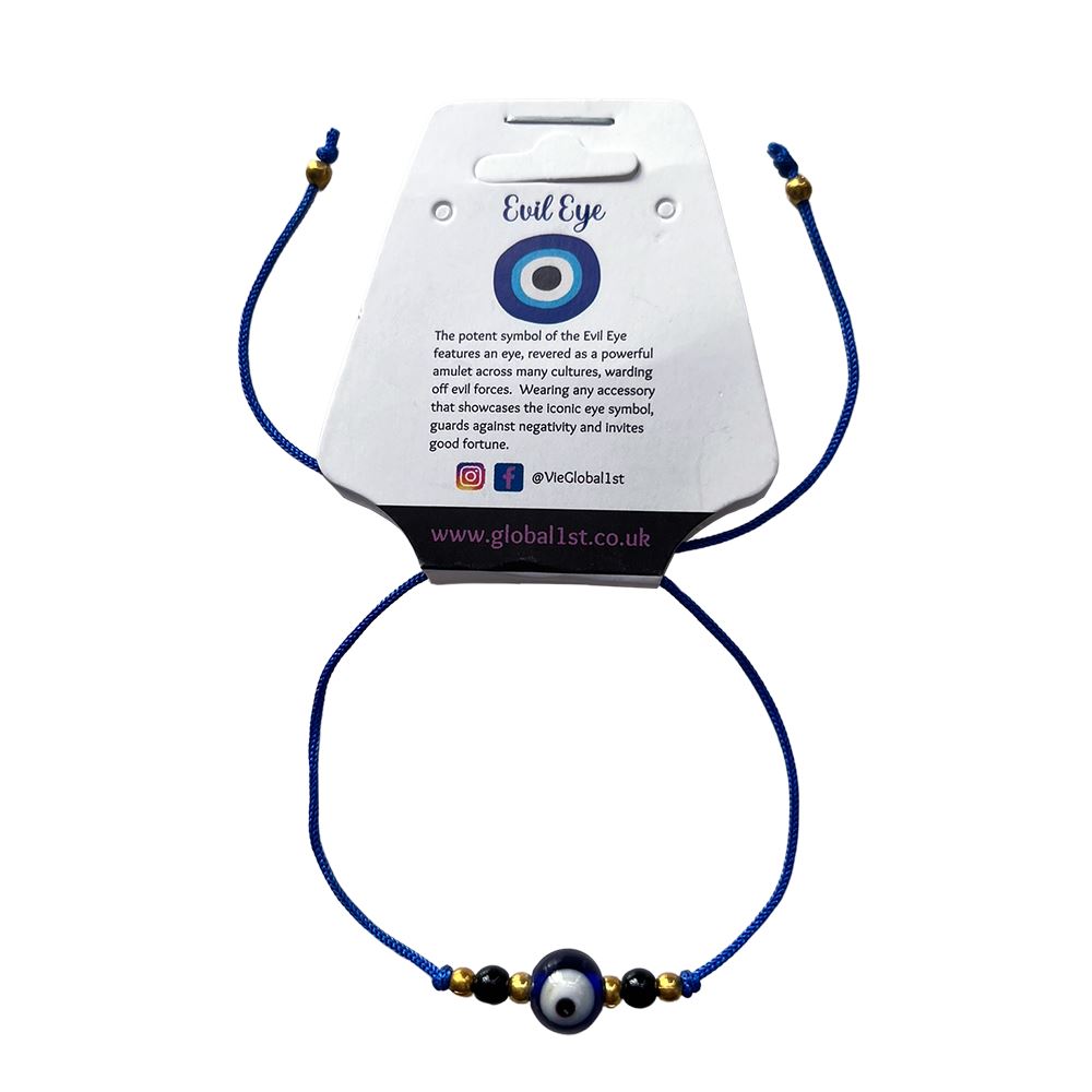 Evil Eye Black Beads Thread Bracelet