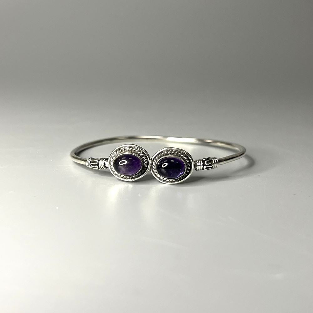 Silver-Plated Adjustable Boho Oval Cuff Bangle - image 17
