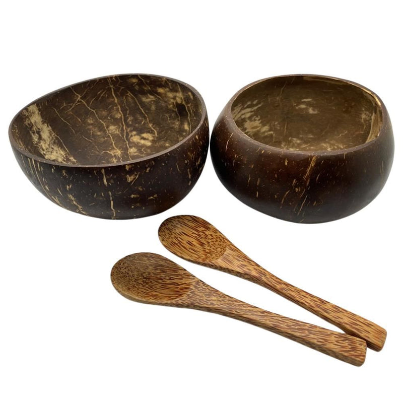 Coconut Bowls and Spoons, Set of 2