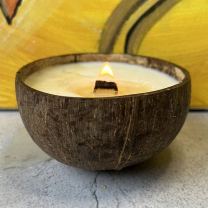 Coconut Shell Candle, Cinnamon Apple