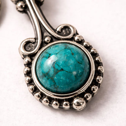 Silver-Plated Hanging Earwire Earrings (#03), 3x1cm