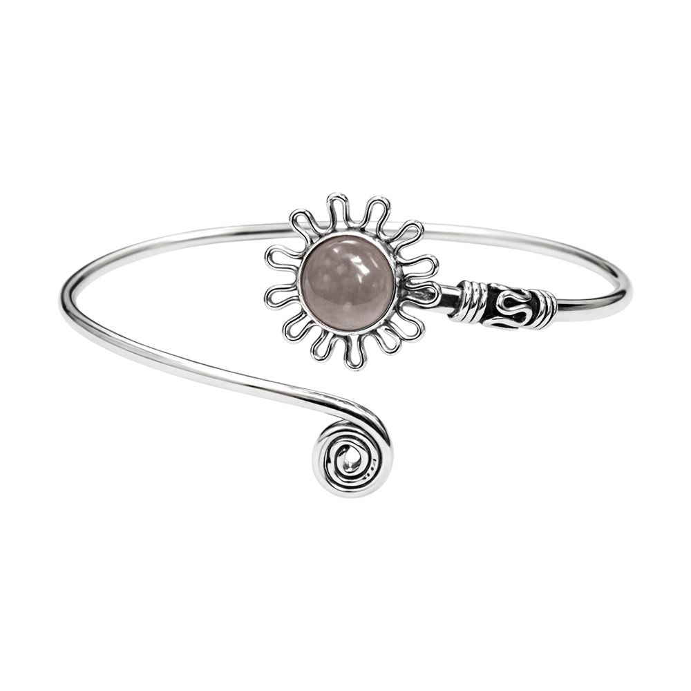 Silver Plated Adjustable Daisy Spiral Cuff Bangle - image 5