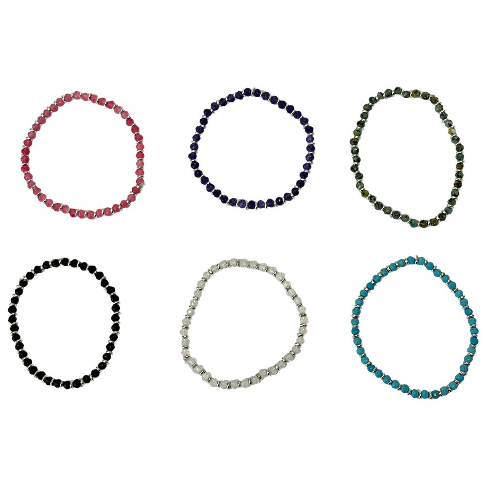 Silver Plated Stretch Bracelet with Gemstones - image 4